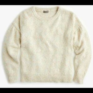 J. Crew Cream Rainbow Knit Drop Shoulder Sweater